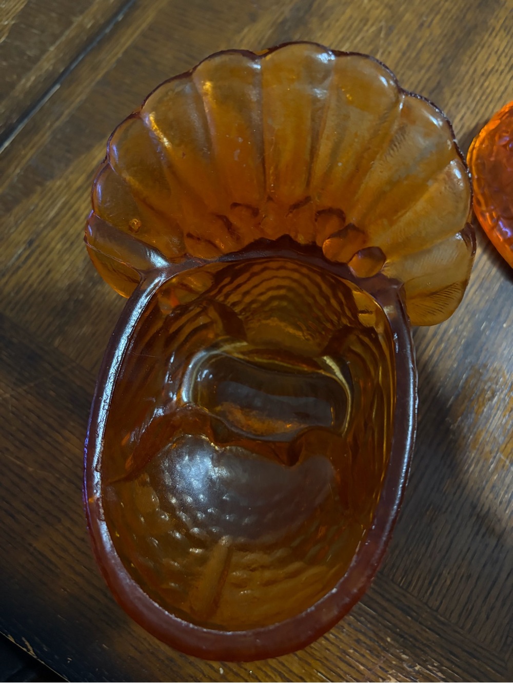 Vintage Amber Glass topped Candy Dish of a Bird- Home Accents - Picture 2 of 6